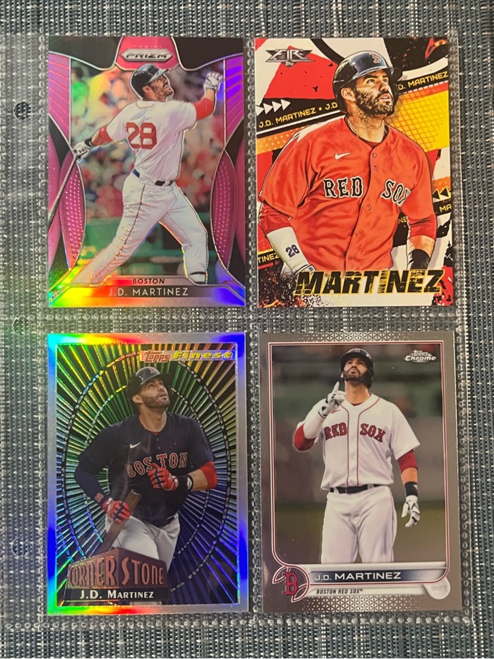 ⚾️ J.D. Martinez Red Sox’s Topps & Panini MLB Baseball Trading Cards, Set of 4